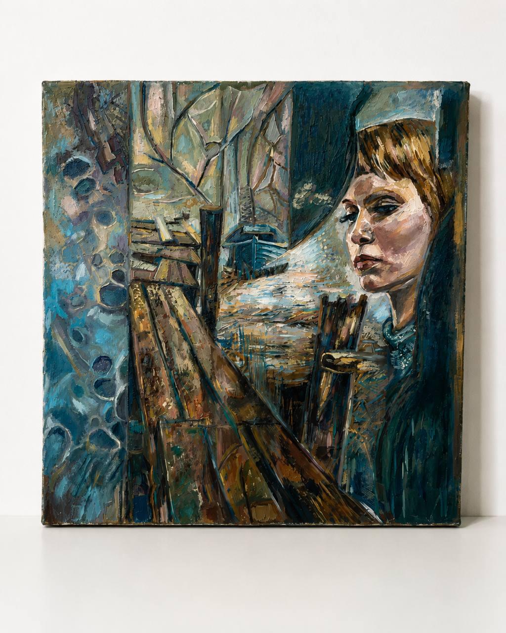 Daniela Stolarova Schmucki, The Pier, 2023, acrylique et gouache sur papier.