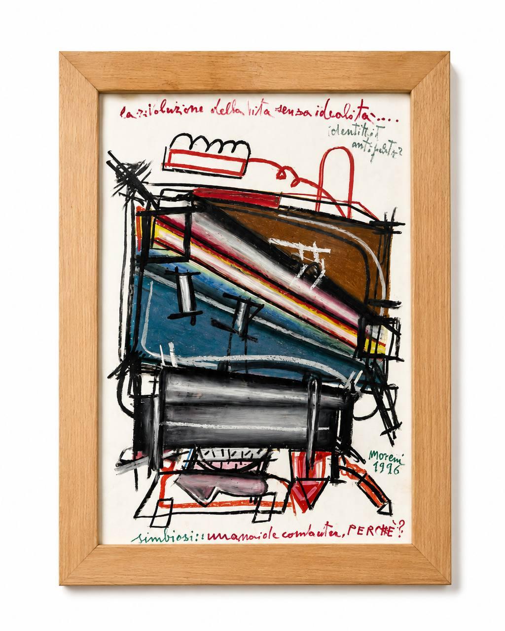 Mattia Moreni, Casionine della lita tonsa idocolita, 1996, pastel sur papier.