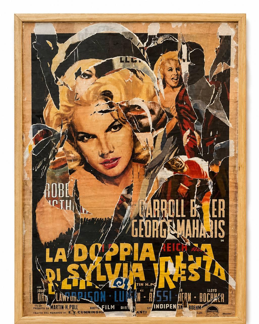 Mimmo Rotella, La Doppia Vita di Sylvia West, 1965, affiche marouflée technique mixte, édition 33/50.
